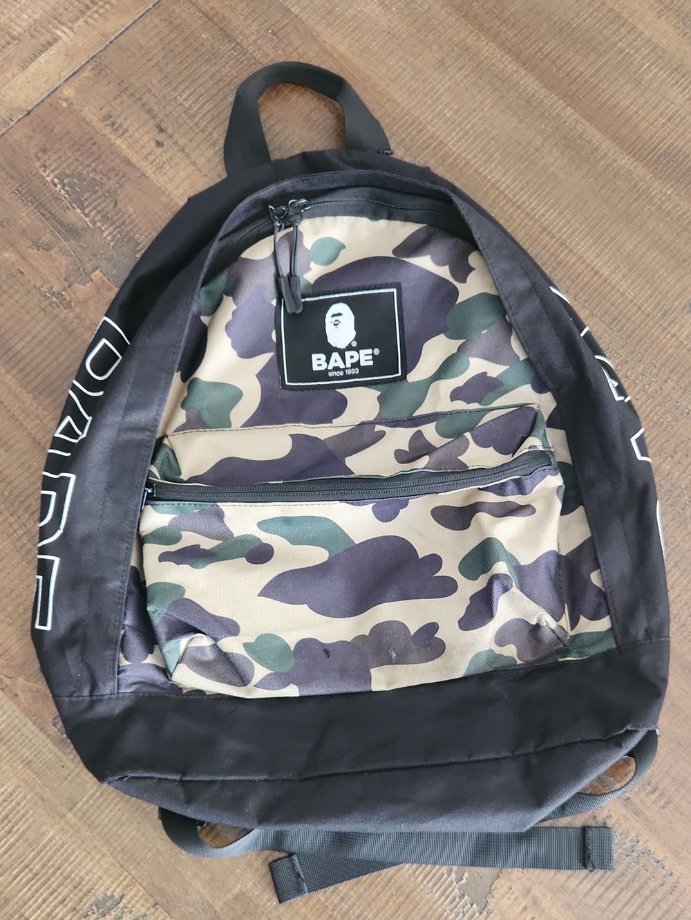 BAPE Camo Canvas Backpack in Green/Black Streetwear